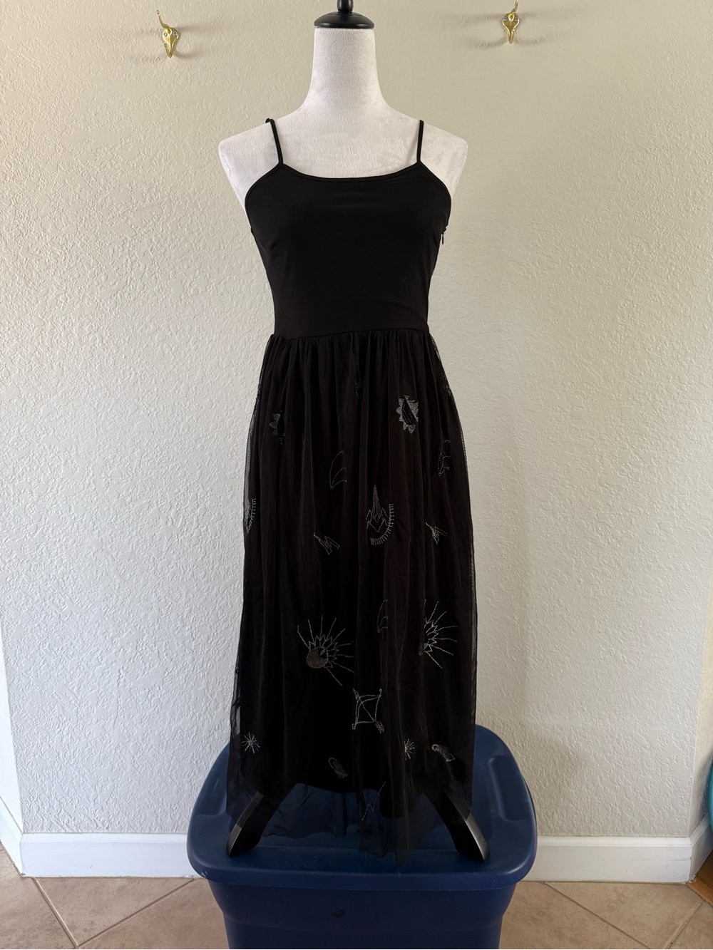 Vintage Bongo Y2K Grunge Ballet Core Black Midi Dress Size S Whimsygoth Goth
